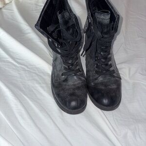 2 Lips Too Black Combat Boots